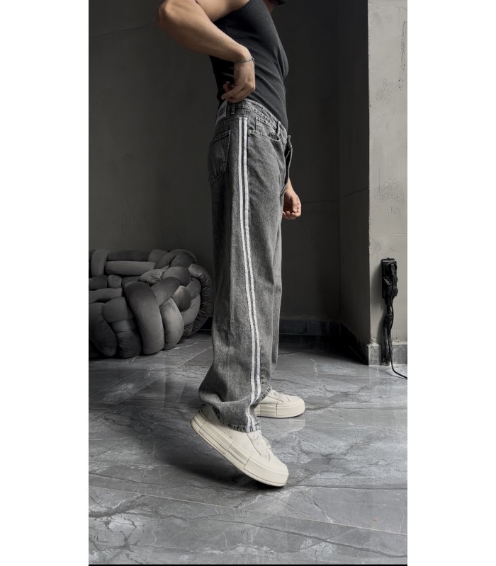 BAGGY YENİ SEZON YANDAN ÇİFT ŞERİT DETAYLI JEAN PANTALON