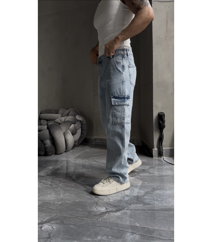 BAGGY YENİ SEZON YANDAN CEP DETAYLI JEAN PANTALON