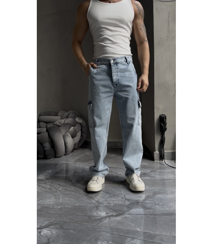 BAGGY YENİ SEZON YANDAN CEP DETAYLI JEAN PANTALON