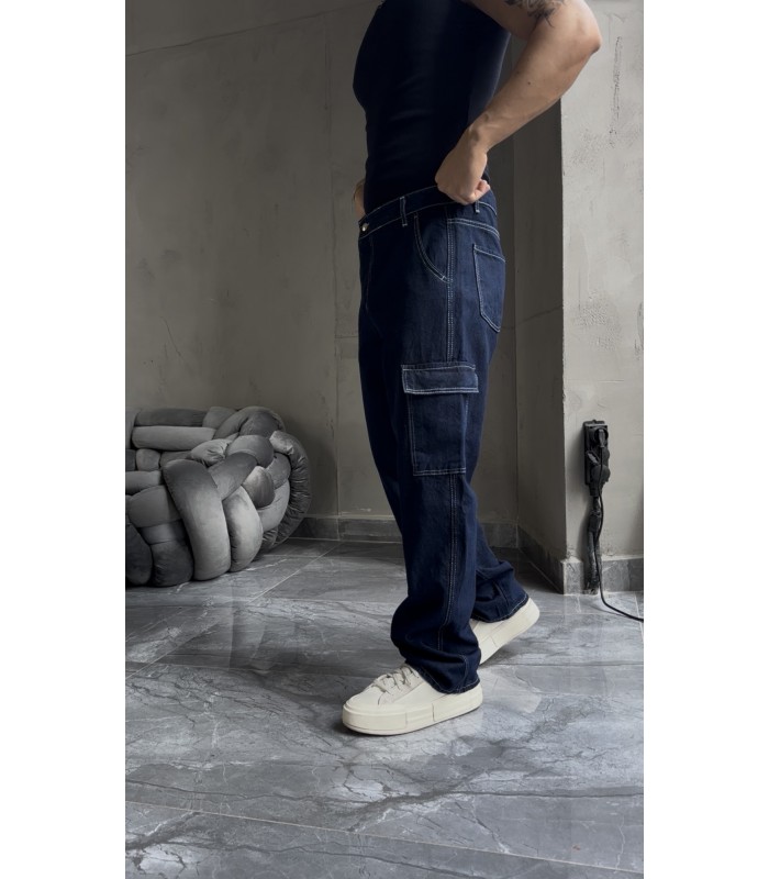 BAGGY YENİ SEZON YANDAN CEP DETAYLI JEAN PANTALON