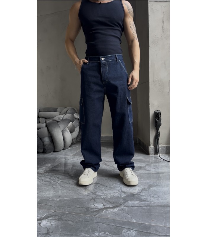 BAGGY YENİ SEZON YANDAN CEP DETAYLI JEAN PANTALON