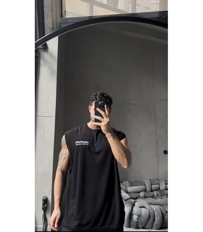 OVERSİZE İNCE KUMAŞ LİKRALI SIFIR KOL TSHIRT