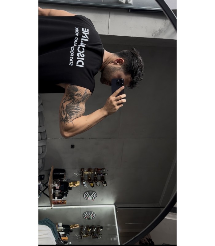 OVERSİZE İNCE KUMAŞ LİKRALI SIFIR KOL TSHIRT