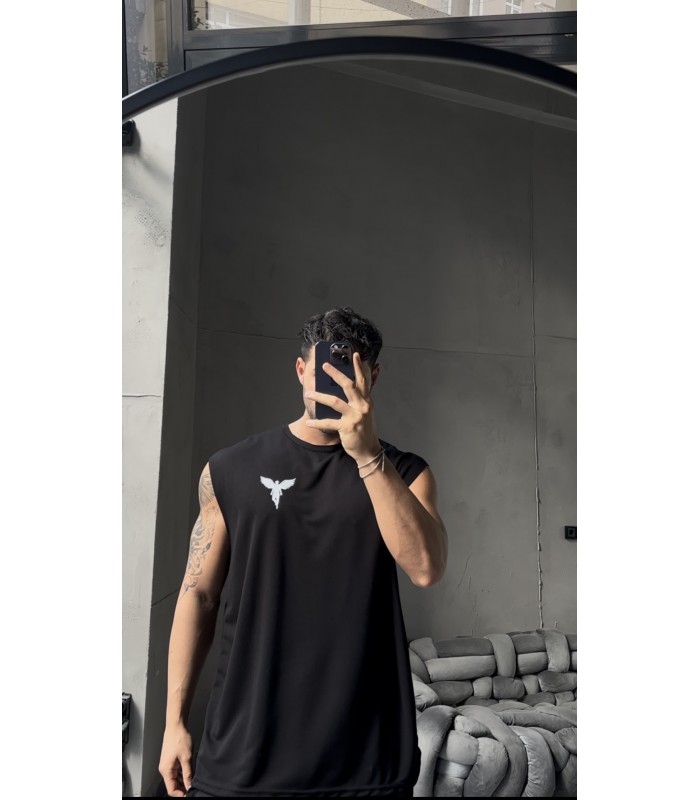 OVERSİZE İNCE KUMAŞ LİKRALI SIFIR KOL TSHIRT