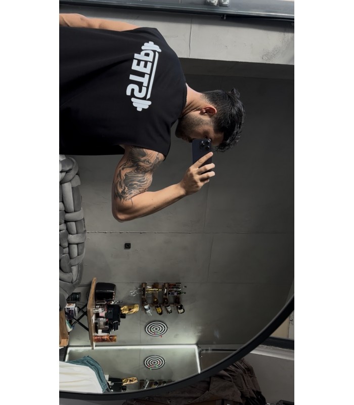 OVERSİZE İNCE KUMAŞ LİKRALI SIFIR KOL TSHIRT