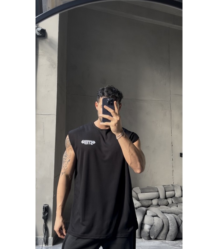 OVERSİZE İNCE KUMAŞ LİKRALI SIFIR KOL TSHIRT