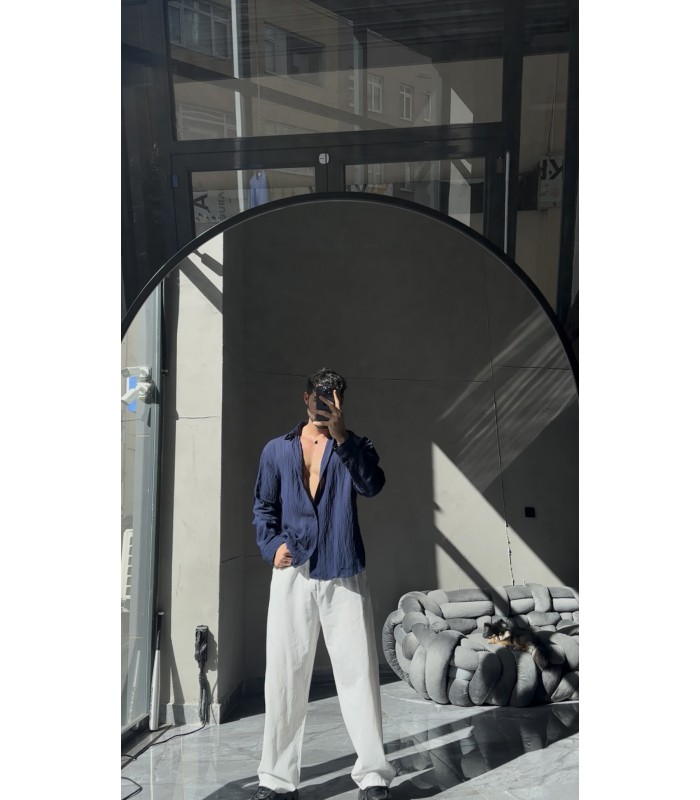 ÖZEL İNCE MODAL KUMAŞ OVERSİZE GÖMLEK