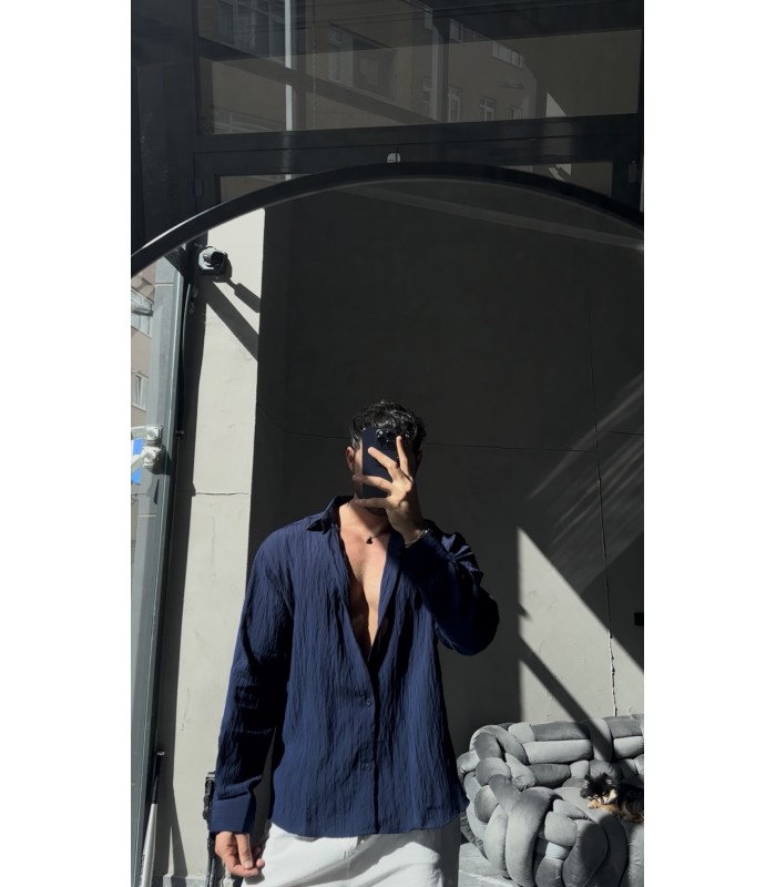 ÖZEL İNCE MODAL KUMAŞ OVERSİZE GÖMLEK