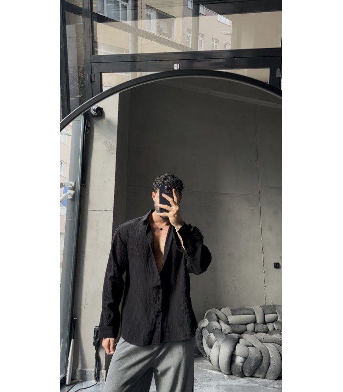 ÖZEL İNCE MODAL KUMAŞ OVERSİZE GÖMLEK