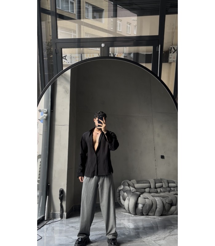 ÖZEL İNCE MODAL KUMAŞ OVERSİZE GÖMLEK