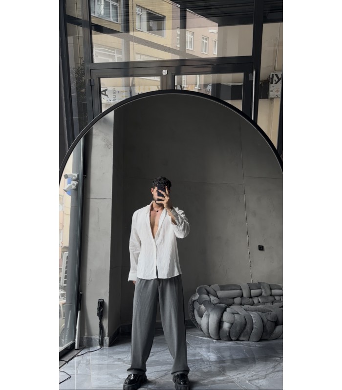 ÖZEL İNCE MODAL KUMAŞ OVERSİZE GÖMLEK