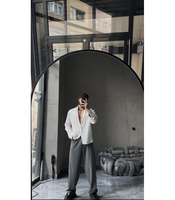 ÖZEL İNCE MODAL KUMAŞ OVERSİZE GÖMLEK