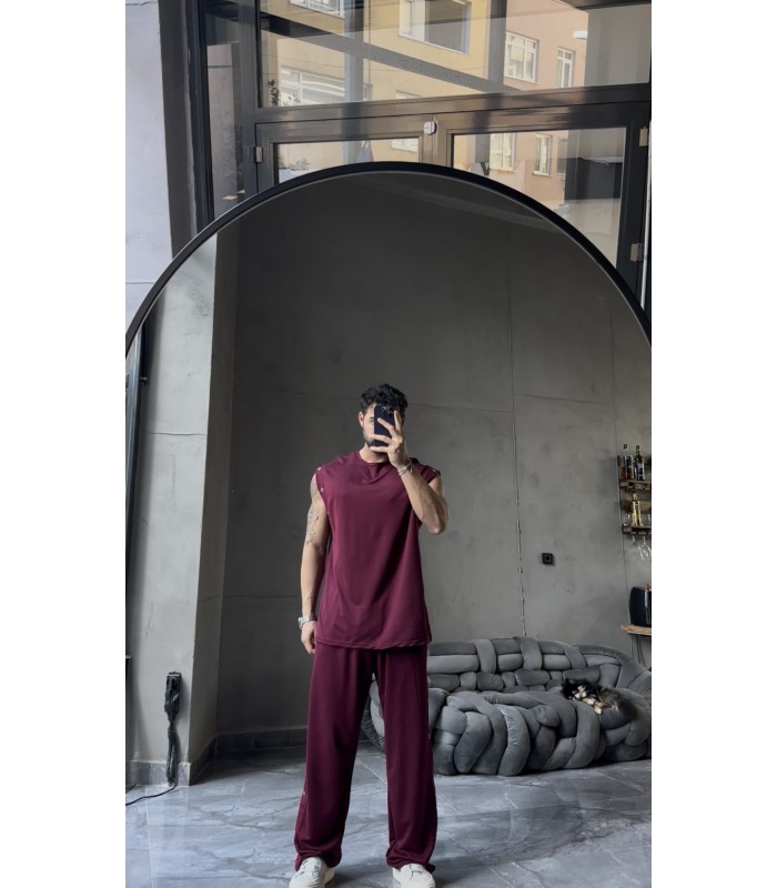 ÖZEL TASARIM OVERSİZE YAN KUŞ GÖZÜ DETAYLI  EŞOFMAN TAKIM