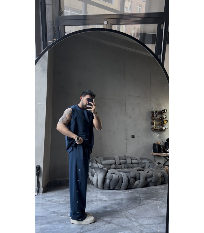 ÖZEL TASARIM OVERSİZE YAN KUŞ GÖZÜ DETAYLI  EŞOFMAN TAKIM