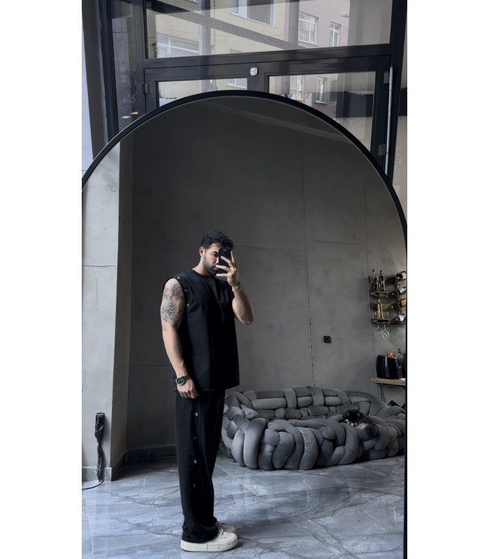 ÖZEL TASARIM OVERSİZE YAN KUŞ GÖZÜ DETAYLI  EŞOFMAN TAKIM