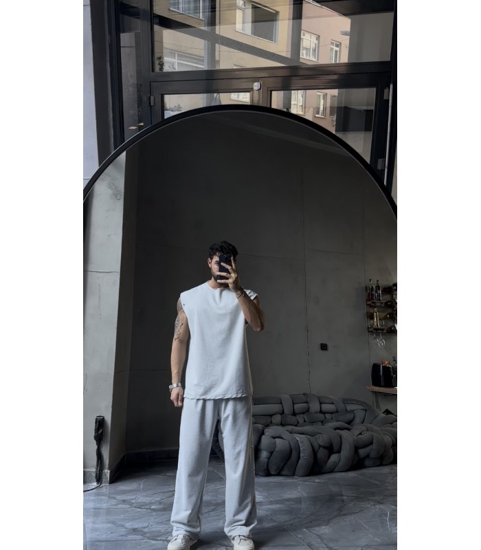 ÖZEL TASARIM OVERSİZE YAN KUŞ GÖZÜ DETAYLI  EŞOFMAN TAKIM