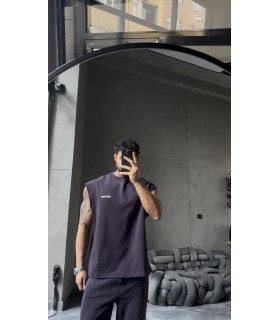 YENİ SEZON YIKAMA KUMAŞ ARKA BASKI DETAYLI OVERSİZE SIFIR KOL TSHİRT