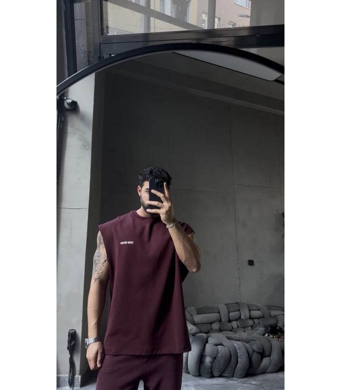 YENİ SEZON YIKAMA KUMAŞ ARKA BASKI DETAYLI OVERSİZE SIFIR KOL TSHİRT