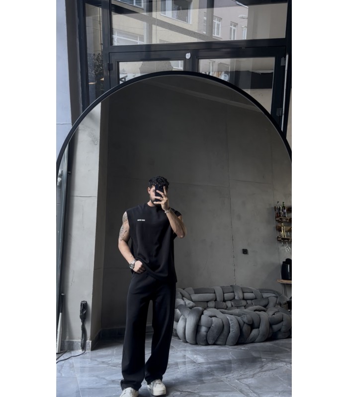 YENİ SEZON YIKAMA KUMAŞ ARKA BASKI DETAYLI OVERSİZE SIFIR KOL TSHİRT