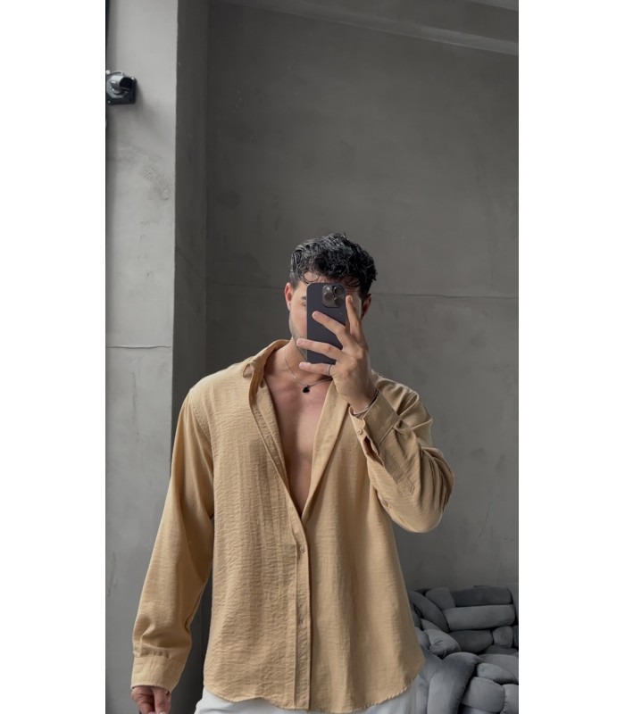 OVERSİZE YENİ SEZON KETEN GÖMLEK