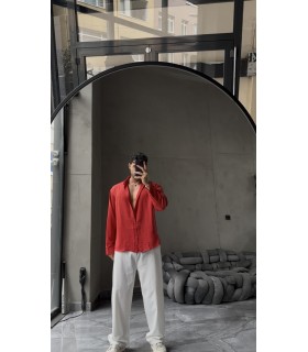 OVERSİZE YENİ SEZON KETEN GÖMLEK