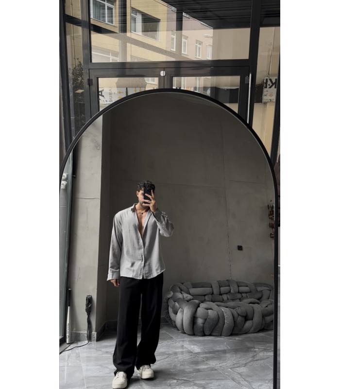 OVERSİZE YENİ SEZON KETEN GÖMLEK