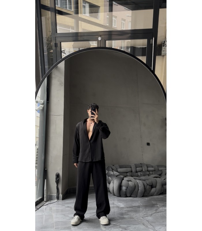 OVERSİZE YENİ SEZON KETEN GÖMLEK