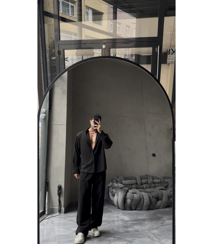 OVERSİZE YENİ SEZON KETEN GÖMLEK