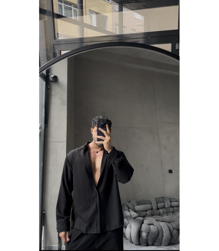 OVERSİZE YENİ SEZON KETEN GÖMLEK