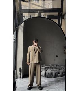 YAN DÜĞME DETAYLI ÖZEL KESİM TENSEL KUMAŞ TAKIM