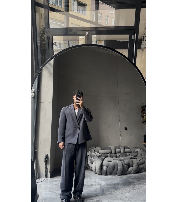 YAN DÜĞME DETAYLI ÖZEL KESİM TENSEL KUMAŞ TAKIM