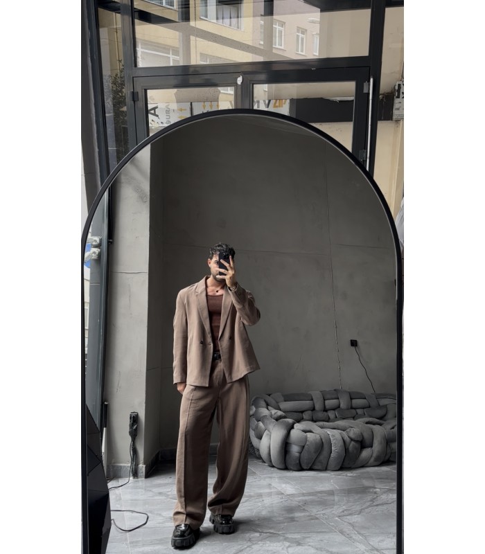 YAN DÜĞME DETAYLI ÖZEL KESİM TENSEL KUMAŞ TAKIM