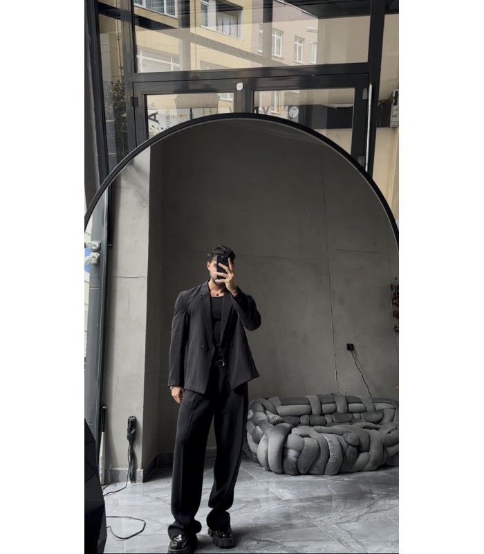 YAN DÜĞME DETAYLI ÖZEL KESİM TENSEL KUMAŞ TAKIM