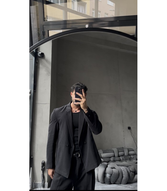 YAN DÜĞME DETAYLI ÖZEL KESİM TENSEL KUMAŞ TAKIM