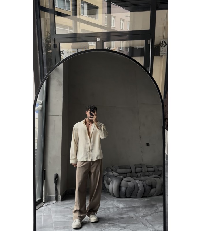 OVERSİZE YENİ SEZON KETEN GÖMLEK