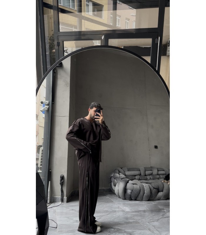 ÖZEL TASARIM YANDAN FERMUAR DETAYLI EŞOFMAN TAKIM