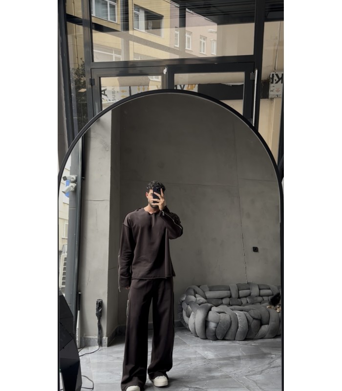 ÖZEL TASARIM YANDAN FERMUAR DETAYLI EŞOFMAN TAKIM