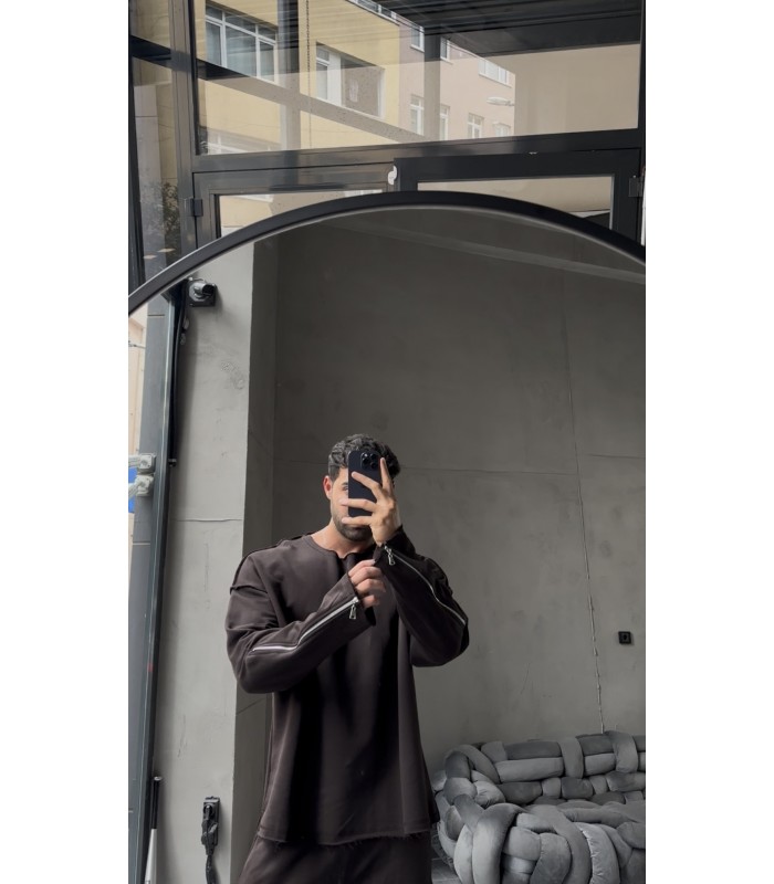 ÖZEL TASARIM YANDAN FERMUAR DETAYLI EŞOFMAN TAKIM