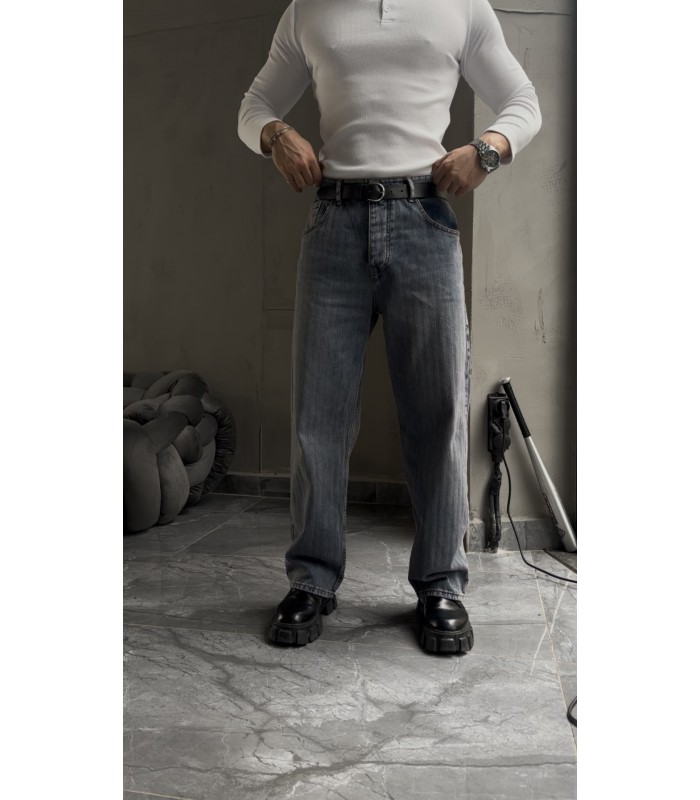 BAGGY İNCE ÖZEL DESEN DETAYLI JEAN PANTOLON