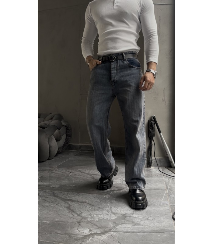 BAGGY İNCE ÖZEL DESEN DETAYLI JEAN PANTOLON