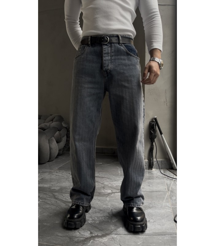 BAGGY İNCE ÖZEL DESEN DETAYLI JEAN PANTOLON