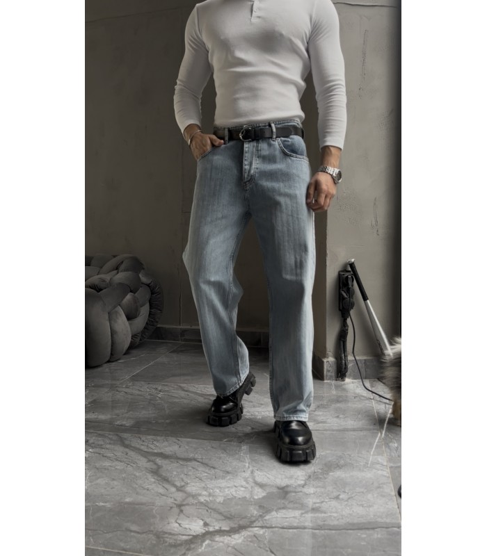 BAGGY İNCE ÖZEL DESEN DETAYLI JEAN PANTOLON