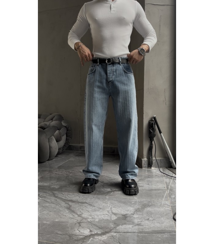 BAGGY İNCE ÖZEL DESEN DETAYLI JEAN PANTOLON