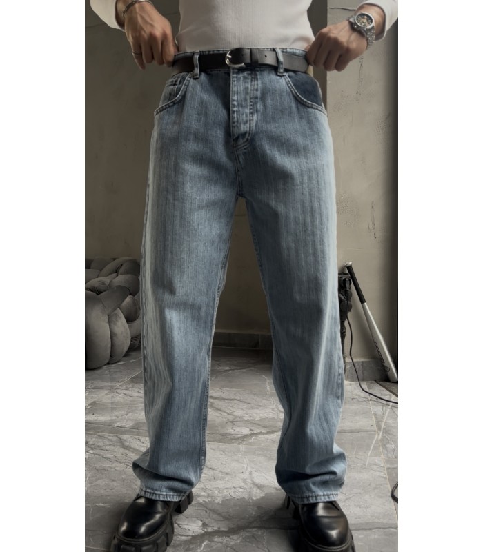 BAGGY İNCE ÖZEL DESEN DETAYLI JEAN PANTOLON