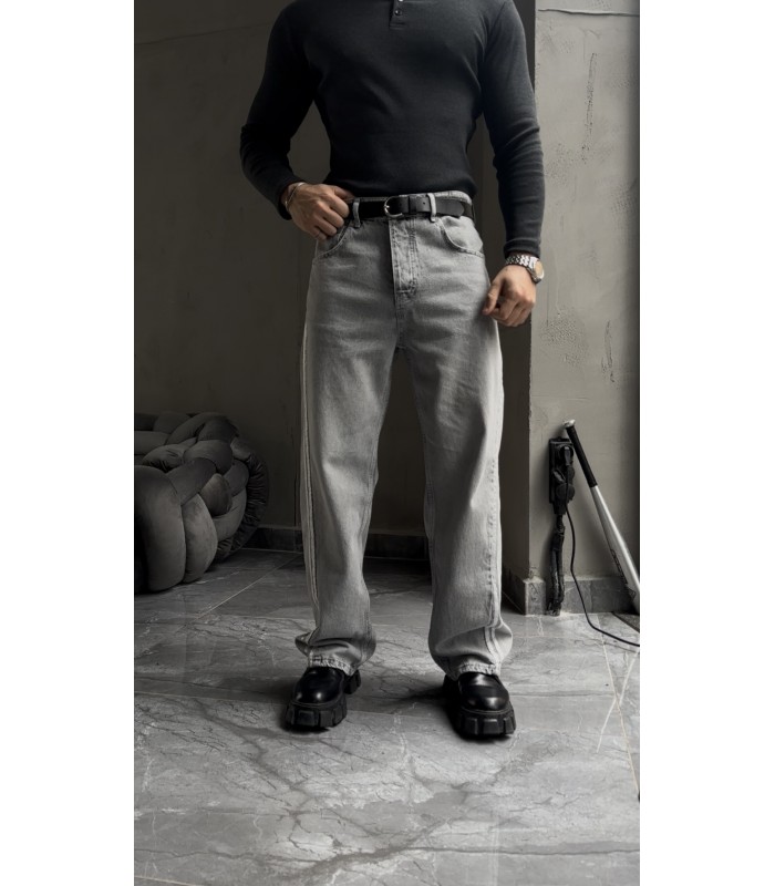 BAGGY YENİ SEZON YANDAN ÇİFT ŞERİT DETAYLI JEAN PANTALON