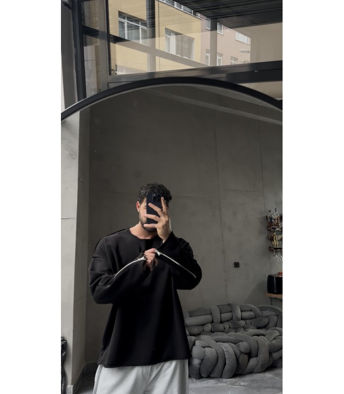 OVERSİZE  FERMUAR DETAYLI SWEATSHİRT