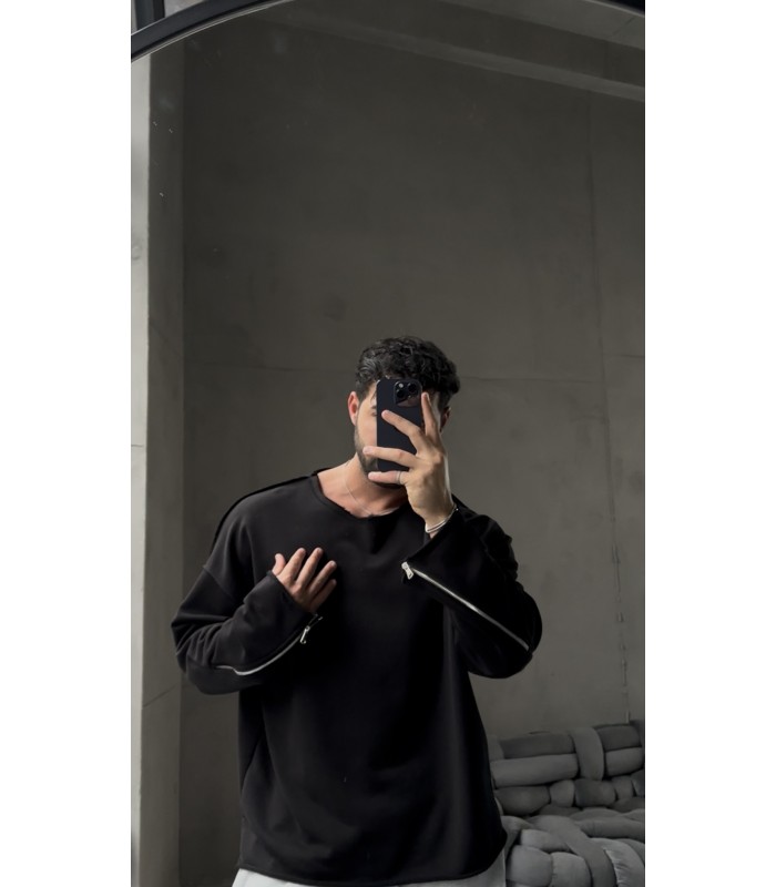 OVERSİZE  FERMUAR DETAYLI SWEATSHİRT