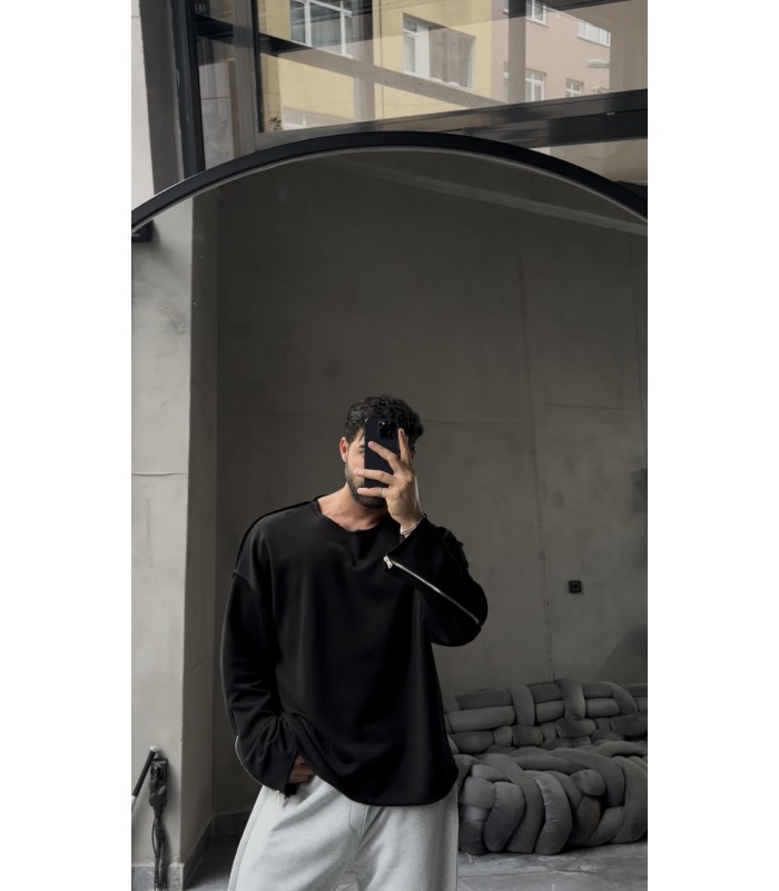 OVERSİZE  FERMUAR DETAYLI SWEATSHİRT