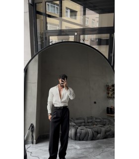 ÖZEL DESEN DETAYLI TENSEL KUMAŞ GÖMLEK