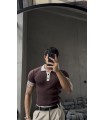 POLO YAKA ÖZEL DESEN DETAYLI TSHIRT